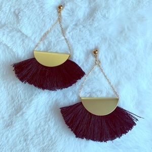 Black and Gold Tassel Earrings